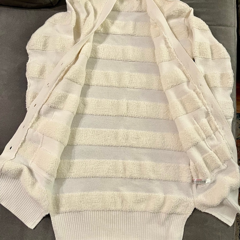 Daily Practice by Anthropologie Cream Striped Cardigan Sweater - Picture 6 of 11